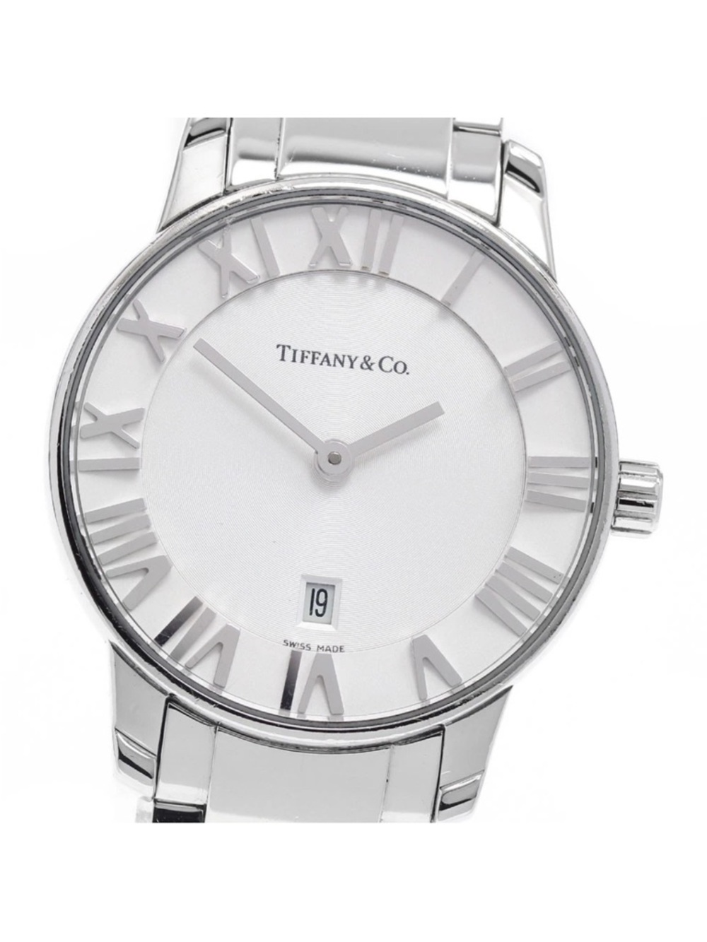 Tiffany & Co. Silver Stainless Steel Watch with White Dial